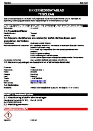 TEQCLEAN Sikkerhedsdatablad 06.09.2017